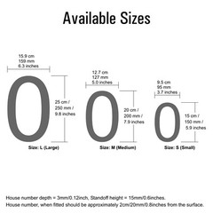 Floating House Number 0 | Arial Series | Modern Designer Door Numbers | Acrylic