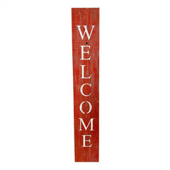 Rustic Farmhouse 60 In. Rustic Red Vertical Front Porch Welcome Sign