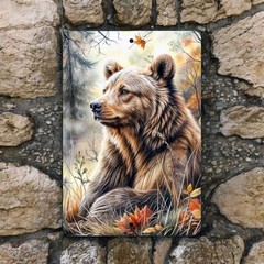 Bear Forest Metal Sign 8×12 Wildlife Nature Wall Decor Indoor or Outdoor