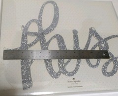 kate spade new york Wedding His & Hers Chair Signs Set of 2 Silver Glitter