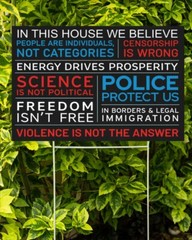 In This House We Believe People Are Individuals Censorship Is Wrong Yard Sign