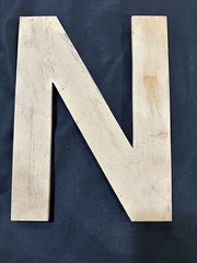 LARGE Vintage Letter “N” Advertising Sign Metal ALUMINUM 8×12”