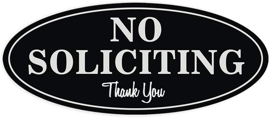 No Soliciting Thank You Sign for Home,Durable UV and Weather Resistant 2.8″ x 7″