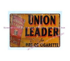 home decor bar club shop store UNION LEADER TOBACCO metal tin sign