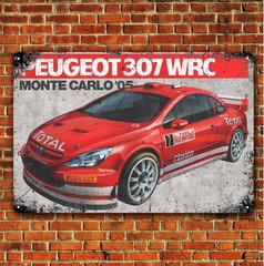 Peugeot 370 Wrc Monte Carlo ’05 Car Metal Poster – Tin Sign – Size:20x30cm