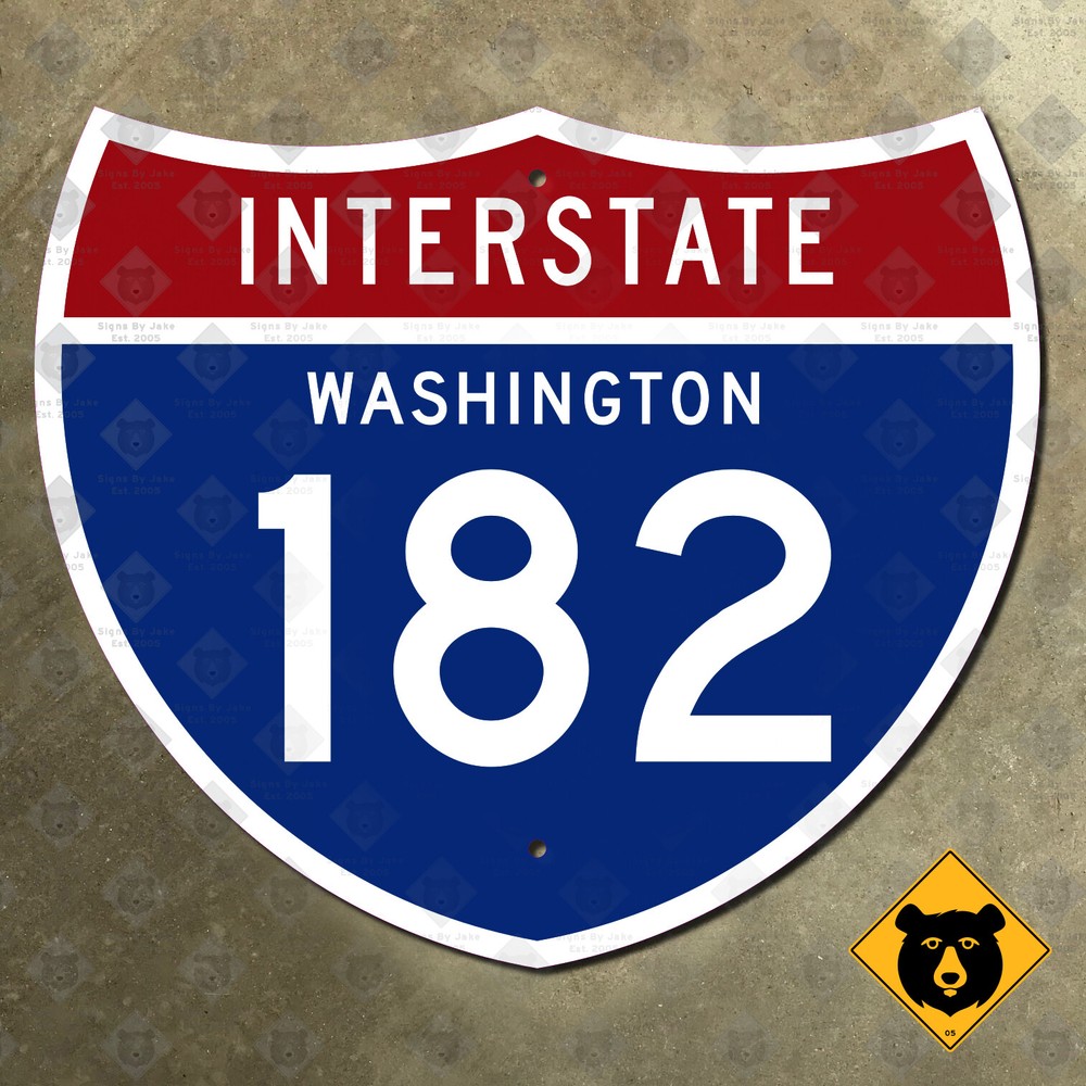 Washington Interstate 182 route highway road sign Richland Pasco 1961 12×10