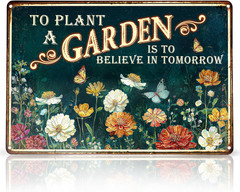 Garden Sign – Vintage Gardening Metal Signs for outside – Patio Gardening Gifts