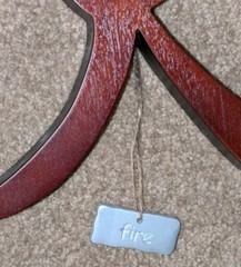 Michael Alan Designs 2004 Chinese Wooden “Fire” Symbol Character Element, Brown