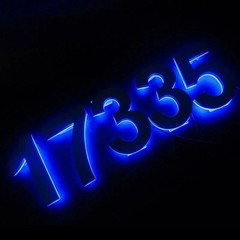 Metal Illuminated LED Blue Lighted Letter Address Plaque House Number Sign Logo