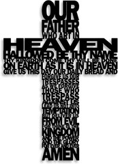 Metal Cross Wall Decor Rustic Prayer Text Art Sculpture for Christian Home