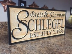 WOODEN SIGN PERSONALIZED WEDDING GIFT ESTABLISHED DATE FAMILY LAST NAME