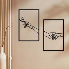 Minimalist Lines Female Body Hand Shape Metal Wall Art Decor,Modern Abstract …