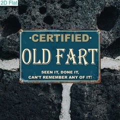 Vintage Metal Sign Funny Old for Man Quote ” Certified Old Fart” Garage Decor