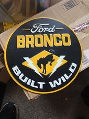 Ford Bronco Round Metal Sign 12″