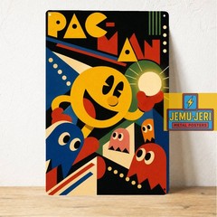 Pac-Man Vintage Video Game Metal Poster Sign 8*12″in Bauhaus Wall Art