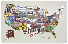 ARTCLUB American Craft Beer Week Beer States Map Plaque Metal Tin Sign Wall D…