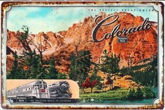 Colorado By Train 1930 Travel Poster Advertising Size to 12 x18 Tin Signs Retro