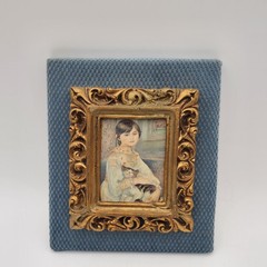VINTAGE Wall ART Julie Manet Cat Pierre-Auguste Renoir Frame Ornate Gold gilt