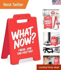 Durable ‘What Now?’ Desk Sign – Hilarious Office Decor for Colleagues & Bosses