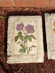Rare SET of 4 Floral Paintings on Faux Stone. Wall Hanging 8×11″ Resin VTG. fa