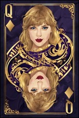 Taylor Swift Golden Queen of Diamonds Swiftie Eras Fan Art Metal Poster Sign