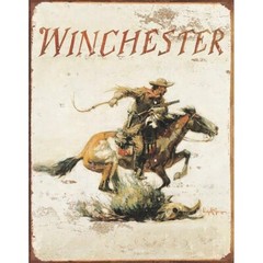 Winchester Horse Tin Sign – 12-1/2″W x 16″H, Made in USA #DE-1421