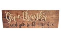 Give Thanks For A Little Wood Rustic Style Wall Décor Sign
