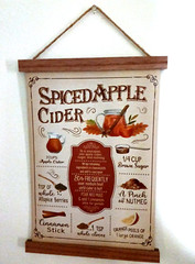 New – Decorative Spiced Apple Cider Recipe Hanging Wood Sign 14 in x 9 1/2 in
