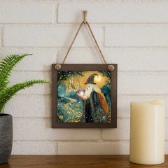Wizard Castle Small Wood Wall Sign 4.8 in Window Hanging Decor