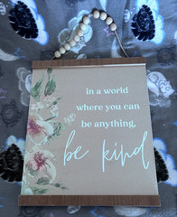 Inspirational Floral Wood Hanging Sign, Ready to Hang, 10×12 Vertical