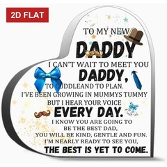 ‘To My New Daddy’ Pregnancy Reveal Heart Acrylic Plaque First Father’s Day Gift
