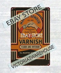 MARTIN-SENOUR paint varnish home improvement decor tin sign