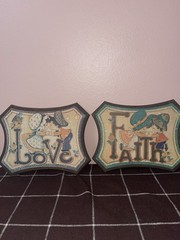 Vintage Decorative Inspirational Love & Faith MDF Wall Plaques Cottage Decor