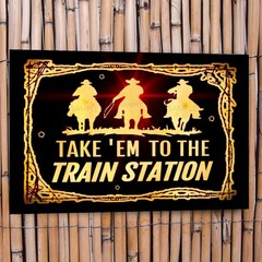 TRAIN STATION! METAL SIGN 8″X12″ COWBOY YELLOWSTONE DUTTON RANCH MAN CAVE DECOR