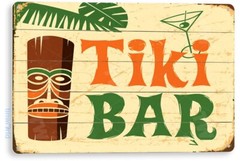 TIN SIGN Tiki Bar Rustic Kitchen Cottage Beach House Metal Sign Decor A177