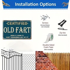 Vintage Metal Sign Funny Old for Man Quote ” Certified Old Fart” Garage Decor