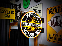 Harley Davidson LED Lightbox Sign 3D Printed Round Wall Mount Man Cave