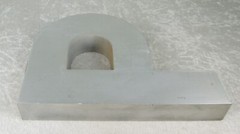 Cast Aluminum Metal Sign Letter P 3 LB 10 OZ Used 12 inch Tall Mounting Holes