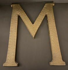 Large Textured Metal Letter M Hanging Wall Decor Indoor/Outdoor Heavy 20″ Tall