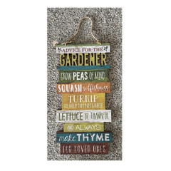 Inspirational Garden Quote Wooden Hanging Wall Sign Plaque w/ Jute Rope