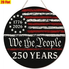 America Wood Door Sign Aluminum Sign 8 Round Funny Patriotic Decor