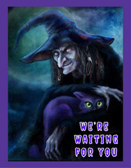 We’re Waiting For You Halloween Witch Sign or Door Hanger