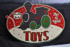 Metal Toys Train Sign Indoor Tin Wall Art Christmas Home Decor