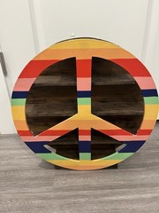 Peace Wood Shelf Sit Or Hang 18” | Colorful Pride Peace Shelf