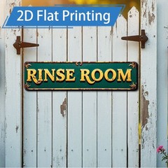 2D Flat Metal Sign 10.16×40.64cm Vintage Rinse Room Iron Decor