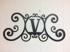 Iron Letter V Door Monogram Wall Decoration Plaque Metal Art Initial 2mm thick
