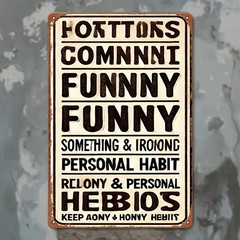 Funny Habits Humor Metal Sign Personal Quirk Home Wall Hanging Decoration Gift
