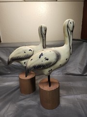 2 Wood Pelicans Home Decor 15 inches tall