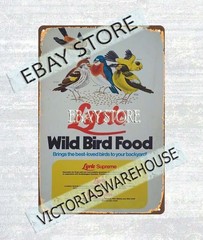 Lyric Wild Bird Feed Wildlife Nature metal tin sign wall art ideas living room