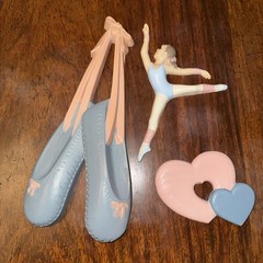 Vintage Ballerina Wall Decor Homco Plastic Dancer, hearts Ballet Shoes 3 Pc 1991